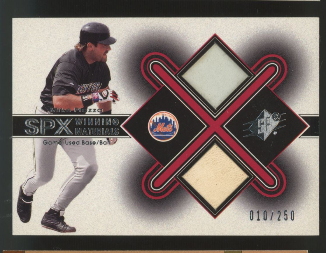 2001 Upper Deck SPX Mike Piazza Winning Materials Dual Patch /250 #B-MP