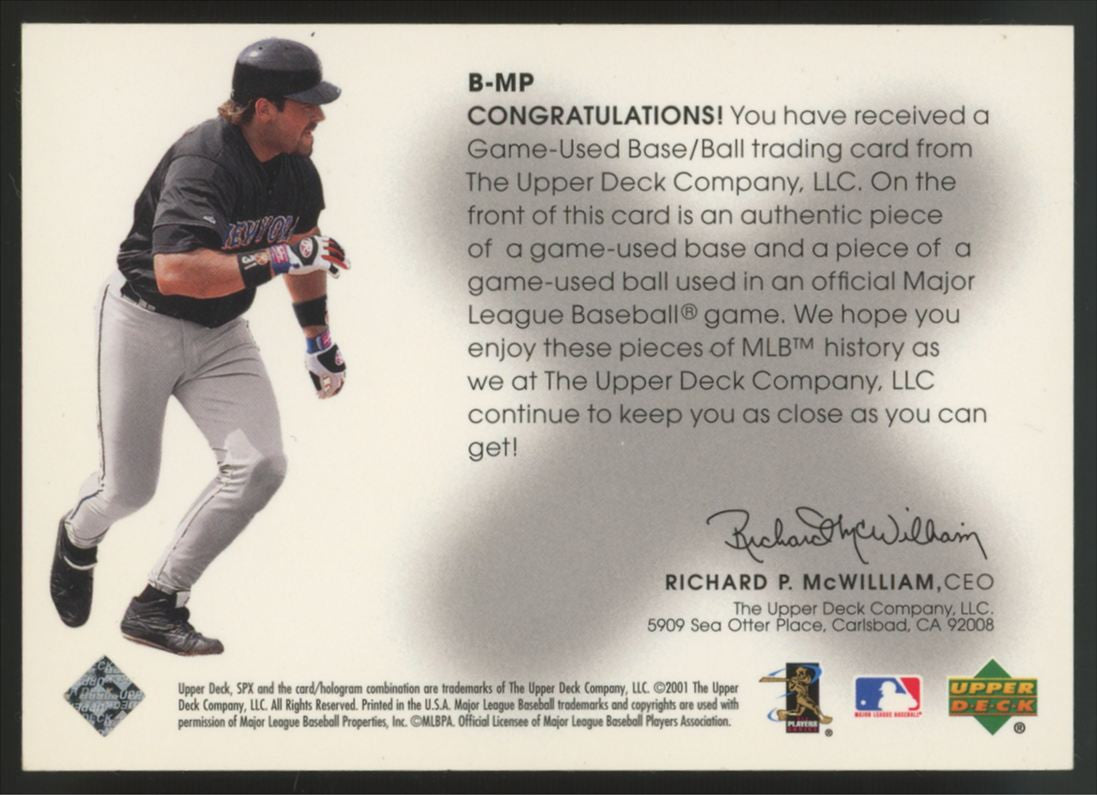 2001 Upper Deck SPX Mike Piazza Winning Materials Dual Patch /250 #B-MP