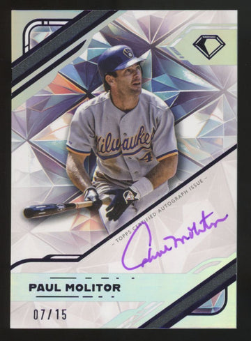 2025 Topps Diamond Icons Paul Molitor White Polychromatink Purple Ink Auto /15