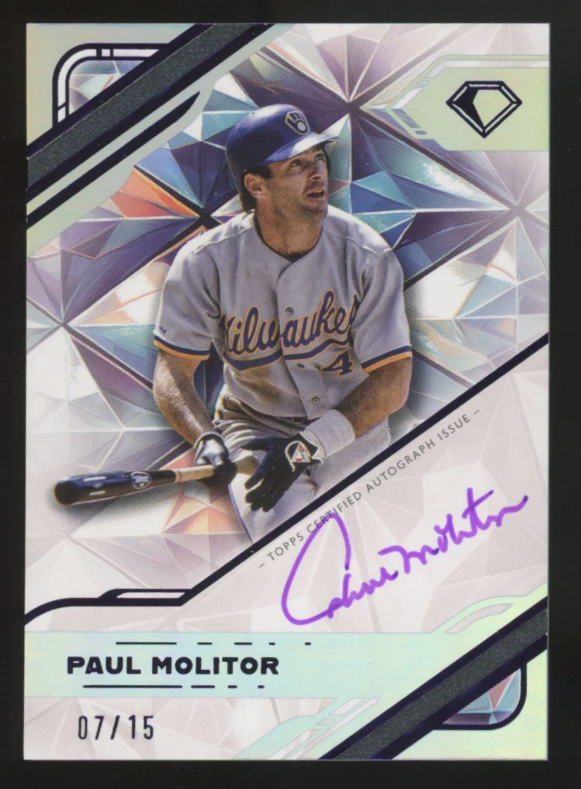 2025 Topps Diamond Icons Paul Molitor White Polychromatink Purple Ink Auto /15