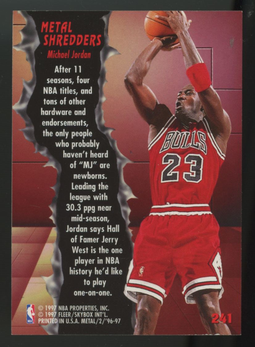 1996-97 Fleer Metal Michael Jordan Metal Shredders #241 "A"