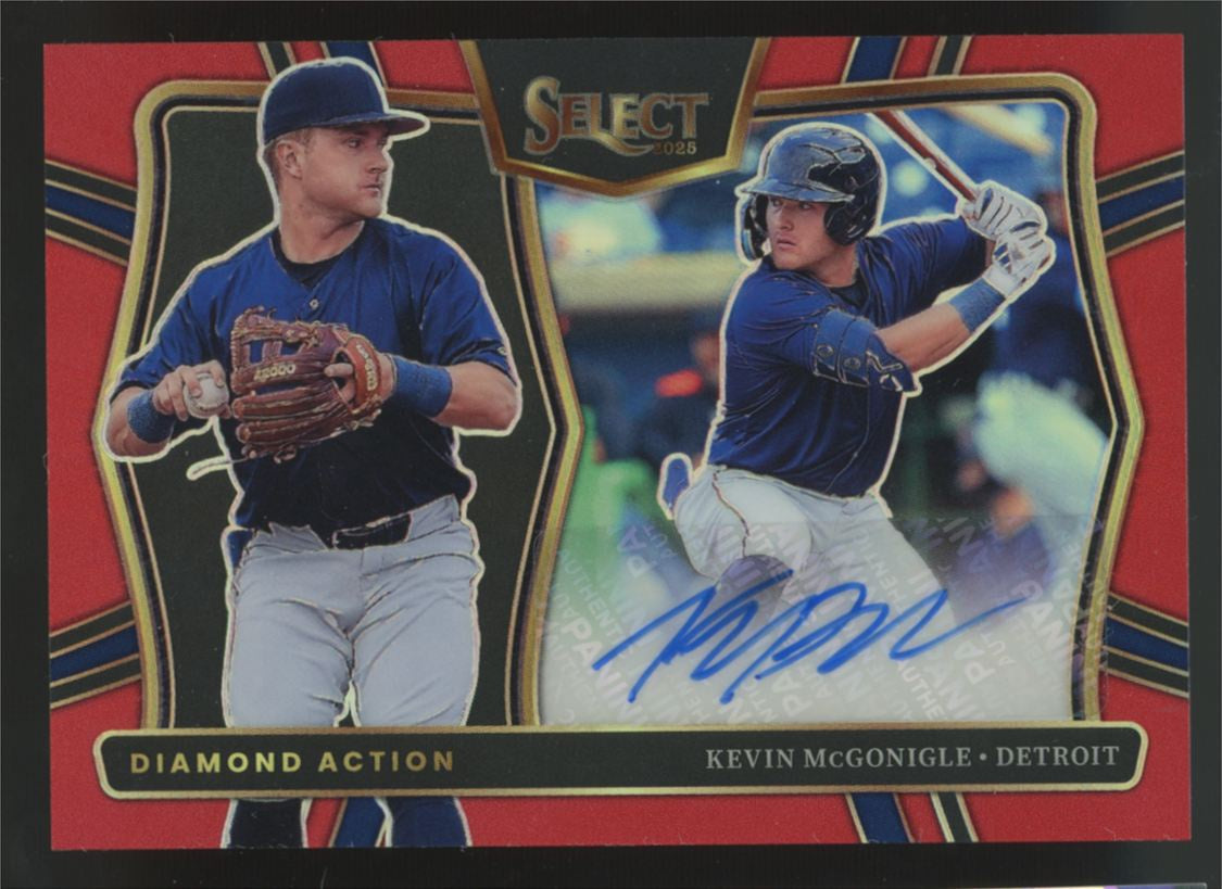 2025 Panini Select Kevin McGonigle Red Diamond Stars Prizm Auto /99 #DAS-KM