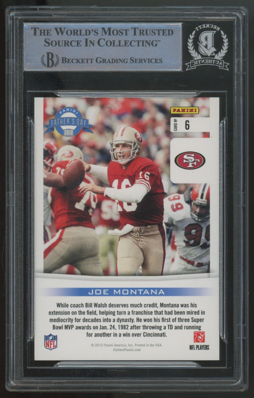 2012 Panini Father's Day Joe Montana Legends Signed Auto BGS Authentic #6