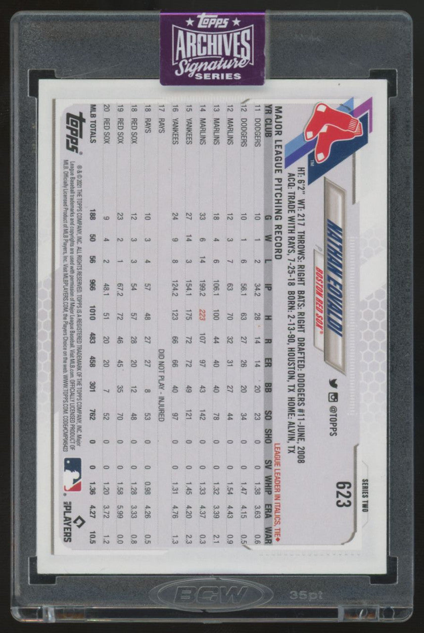 2025 Topps Archives Signature Series Nathan Eovaldi Auto 1/1 #623