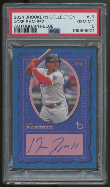 2024 Topps Brooklyn Collection Jose Ramirez Auto Blue /40 #AC-JR PSA 10