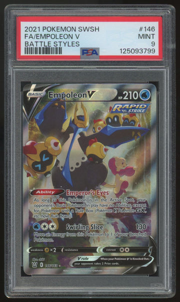 2021 Pokemon Empoleon V Battle Styles Full Art #146 PSA 9