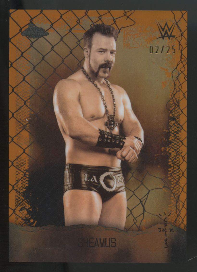 2025 Topps Chrome Cactus Jack WWE Sheamus Astro Knights Orange Refractor /25