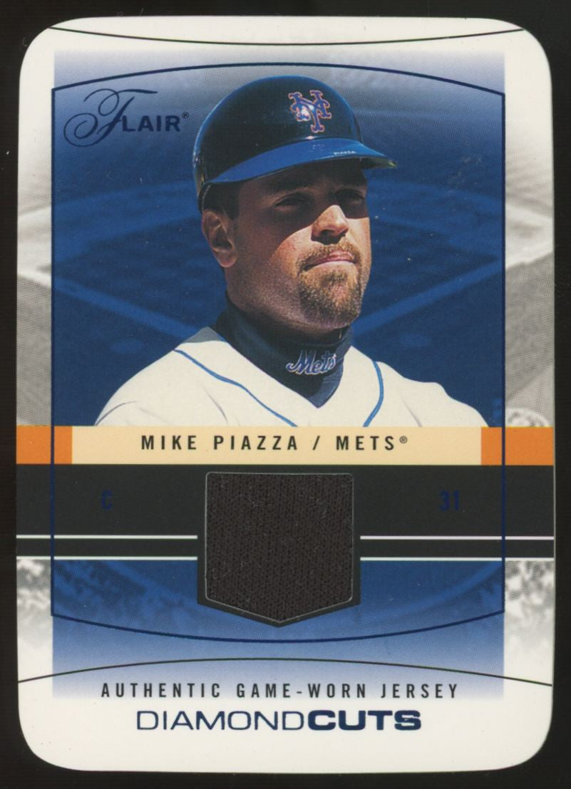 2004 Fleer Flair Mike Piazza Blue Die Cut Diamond Cuts Patch /25 #DC-MIP
