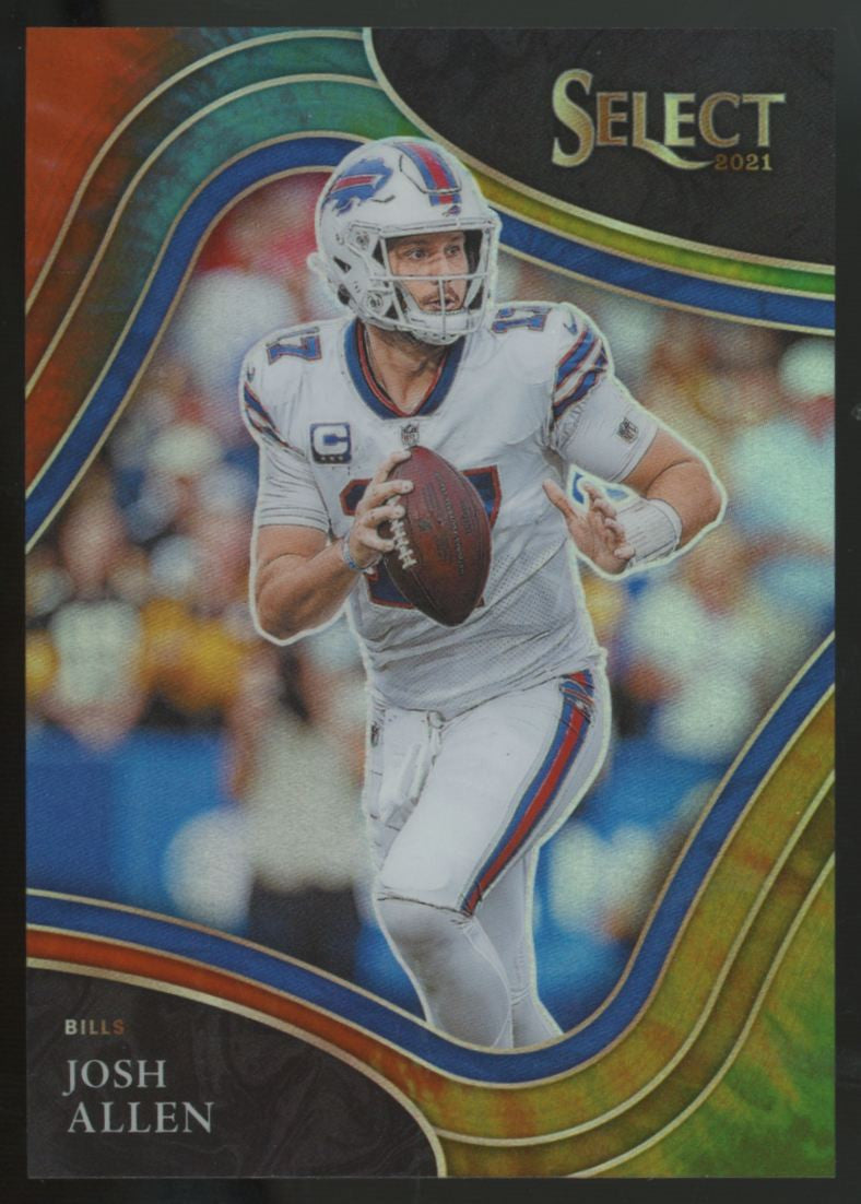 2021 Panini Select Josh Allen Field Level Tie-Dye Prizm /25 #306