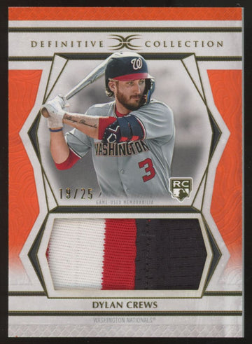 2025 Topps Definitive Collection Dylan Crews RC Jumbo Patch Relic Orange /25