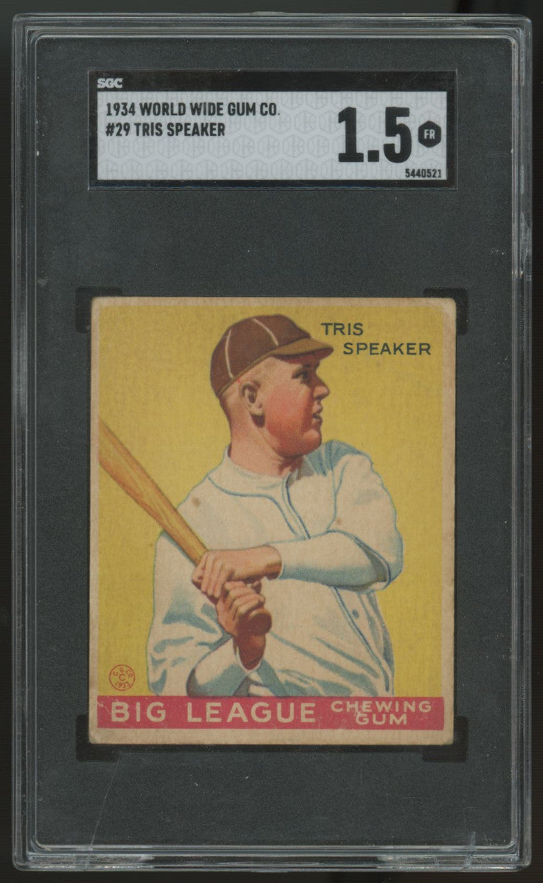 1934 World Wide Gum Co. Tris Speaker #29 SGC 1.5