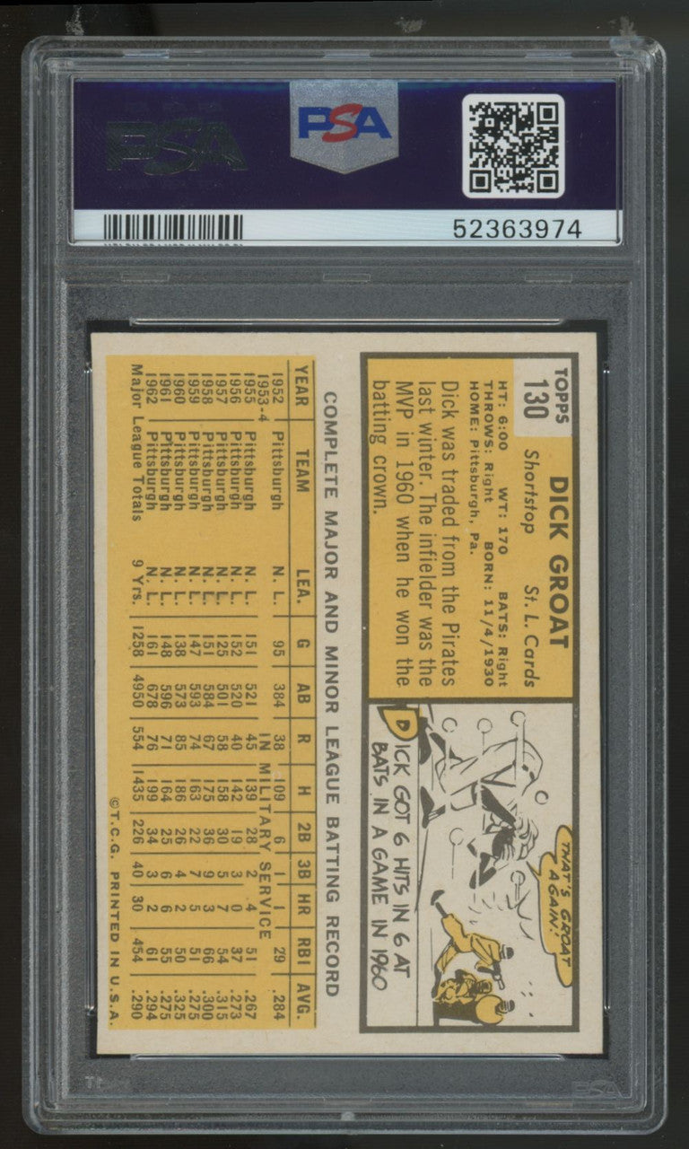 1963 Topps Dick Groat #130 PSA 7