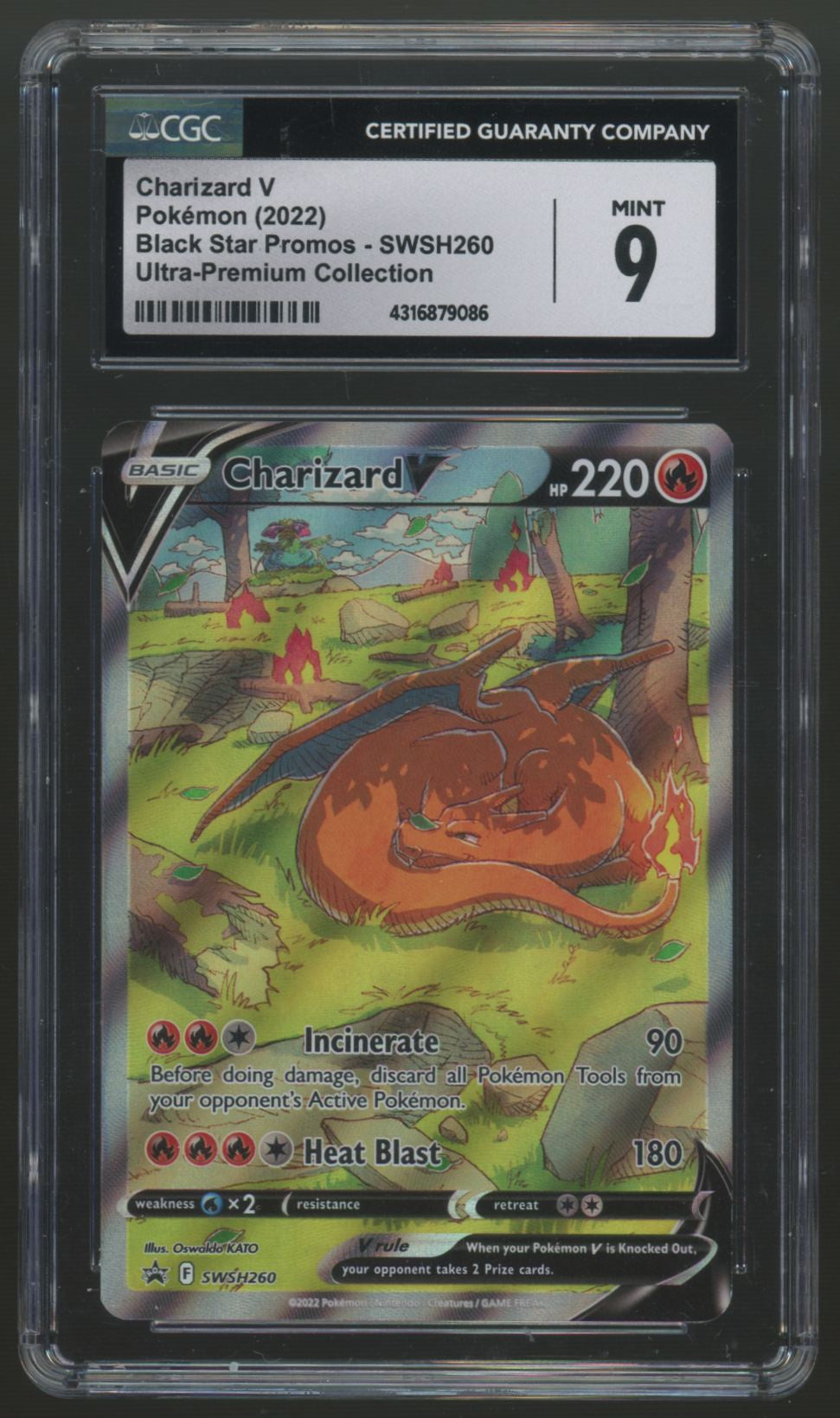 2022 Pokemon Charizard V Ultra-Premium Collection Holo SWSH260 CGC 9