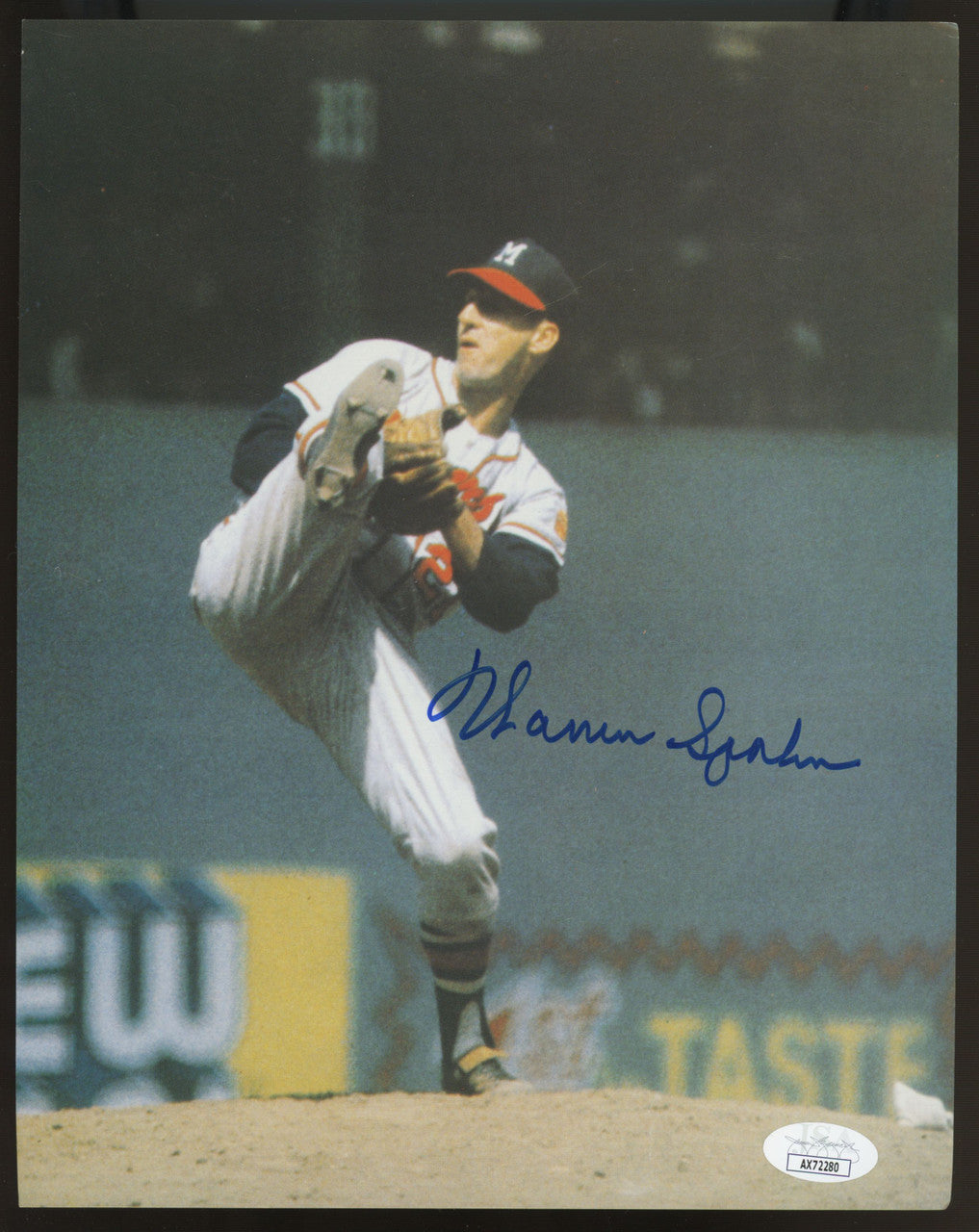Warren Spahn Signed Autographed 8x10 Photo JSA *280