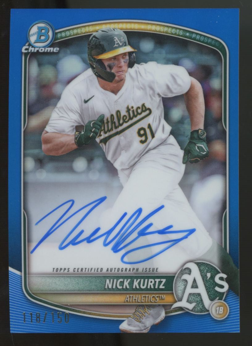 2025 Bowman Chrome Nick Kurtz Blue Refractor Prospect Auto /150 #CPA-NK