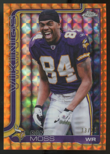 2025 Topps Chrome Randy Moss Image Variation Orange Geometric Refractor /25 #405