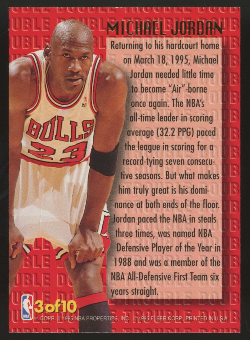 1995-96 Fleer Ultra Michael Jordan Double Trouble #3 "B"