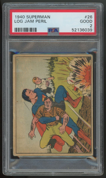 1940 Superman Log Jam Peril #26 PSA 2