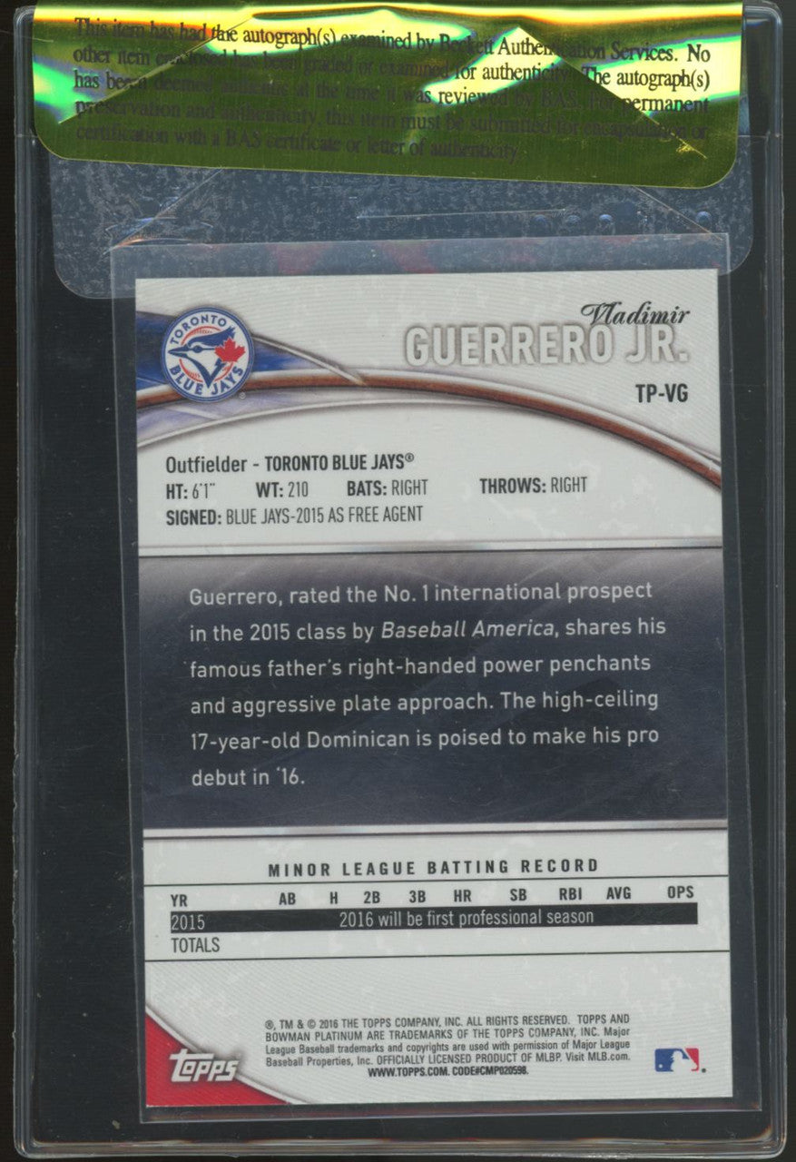 2016 Bowman Platinum Vladimir Guerrero Jr Silver Ice #TP-VG Signed Autograph BAS