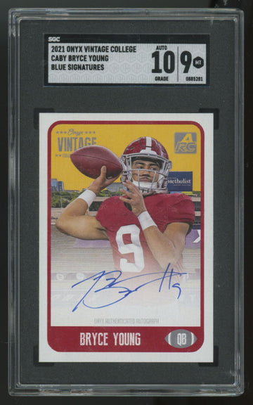 2021 Onyx Vintage College Bryce Young RC Blue Auto SGC 9 10