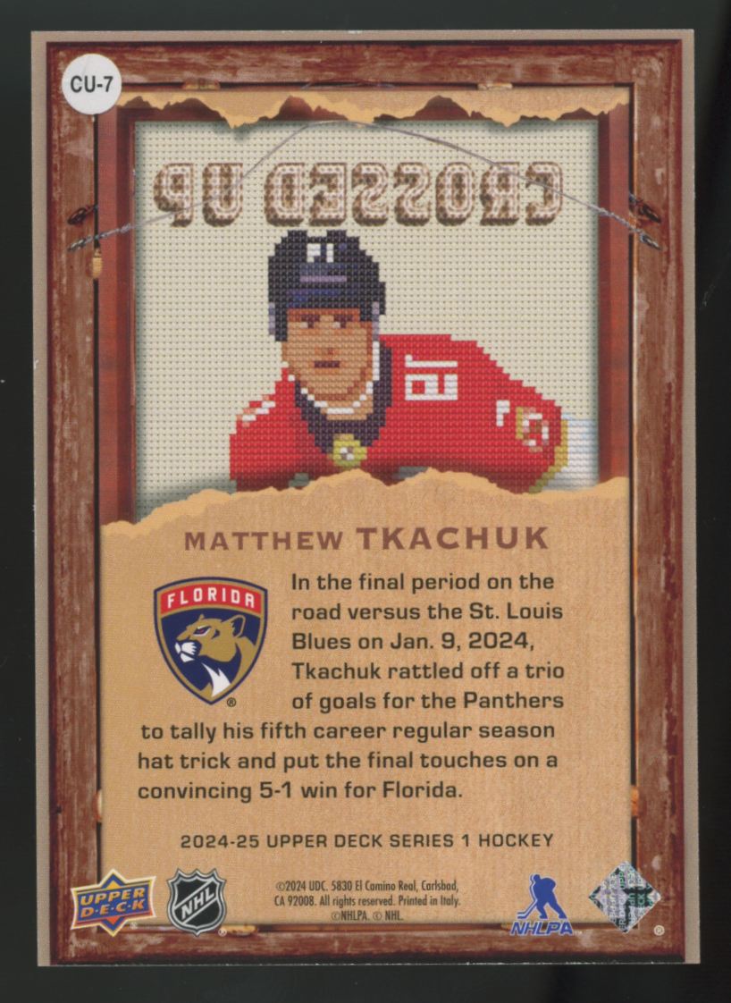 2024-25 Upper Deck Series One Matthew Tkachuk Crossed Up SSP #CU-7