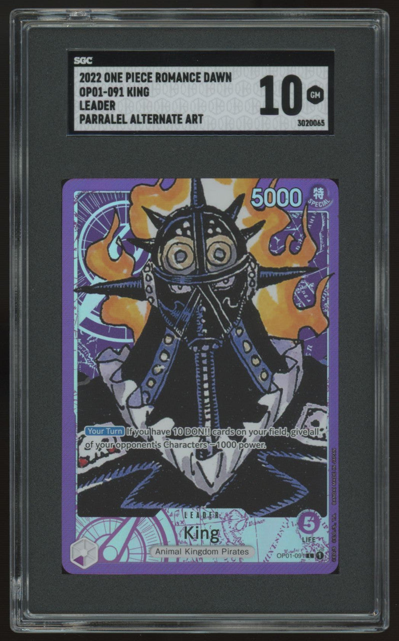 2022 One Piece King Romance Dawn Alternate Art #OP01-091 SGC 10