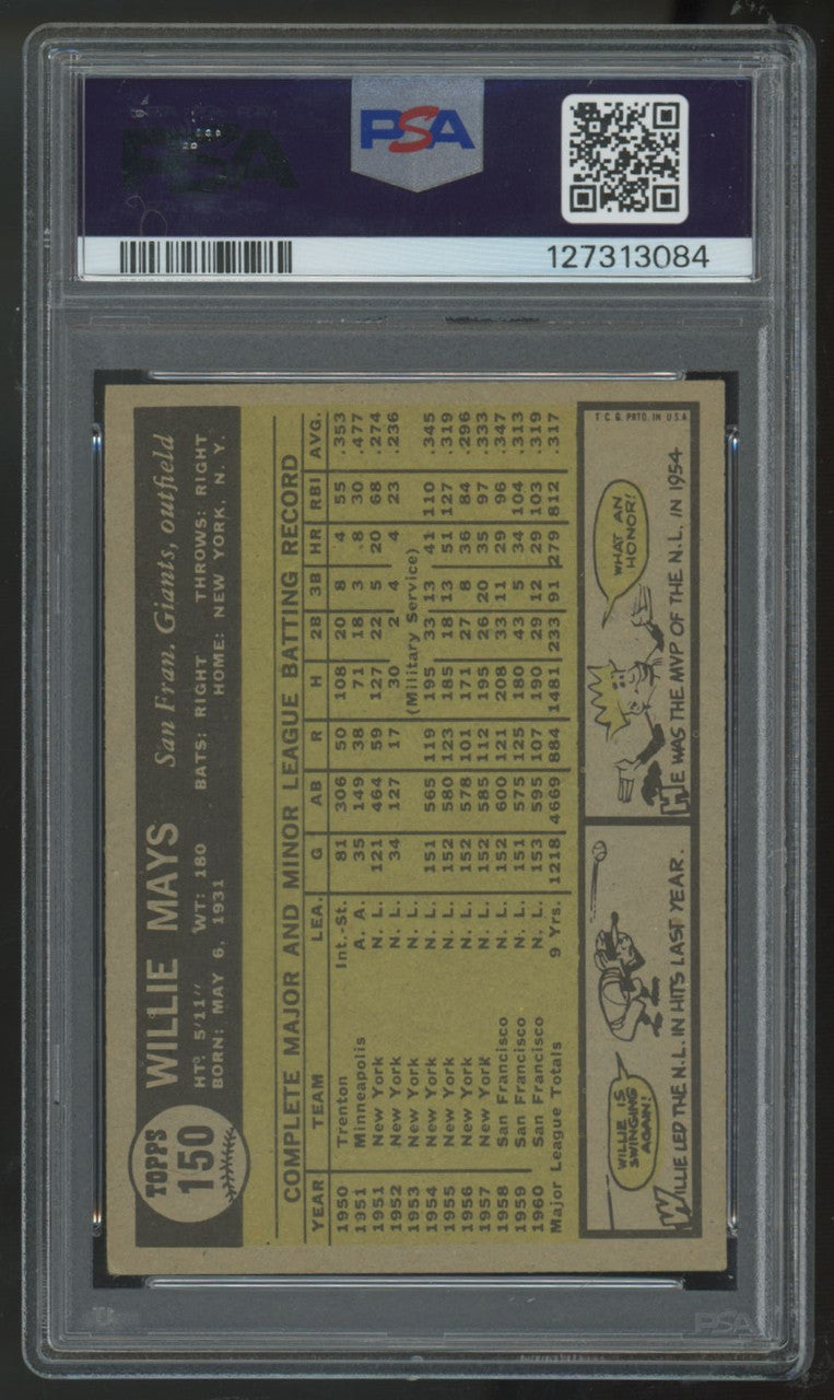 1961 Topps Willie Mays #150 PSA 4 *084