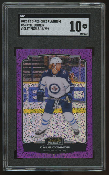 2022-23 O-Pee-Chee Platinum Kyle Connor Violet Pixels /299 #64 SGC 10
