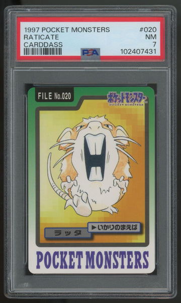 1997 Carddass Pokemon Raticate Pocket Monsters #020 PSA 7