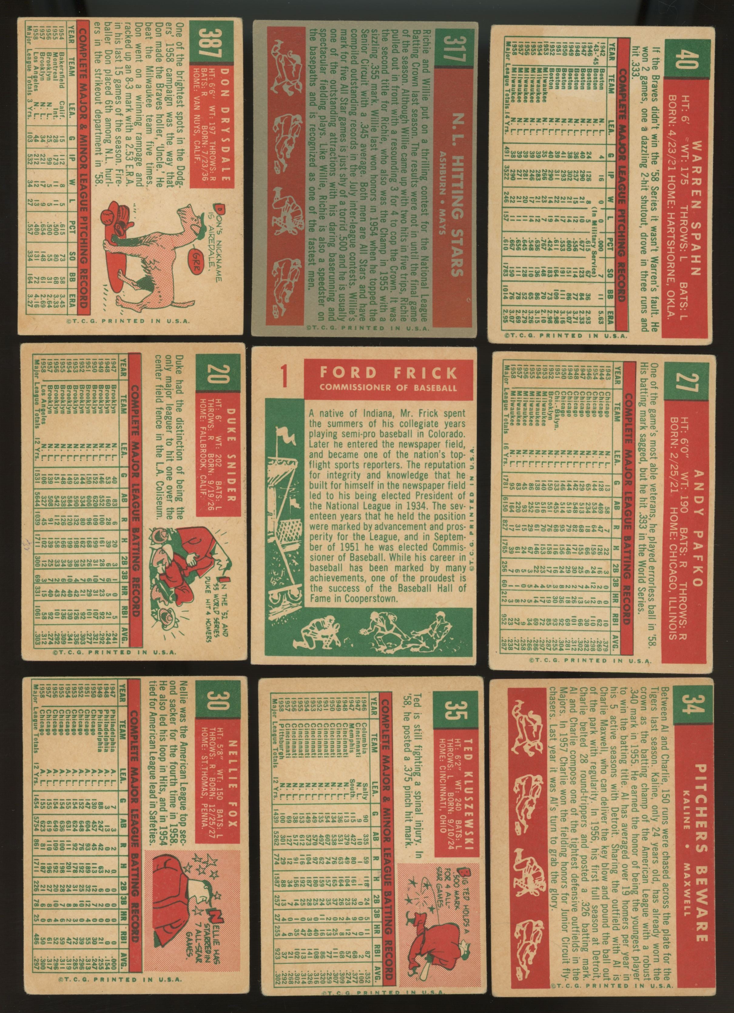 1959 Topps Baseball Complete Set (572) VG-EX w/ Gibson RC PSA 3.5