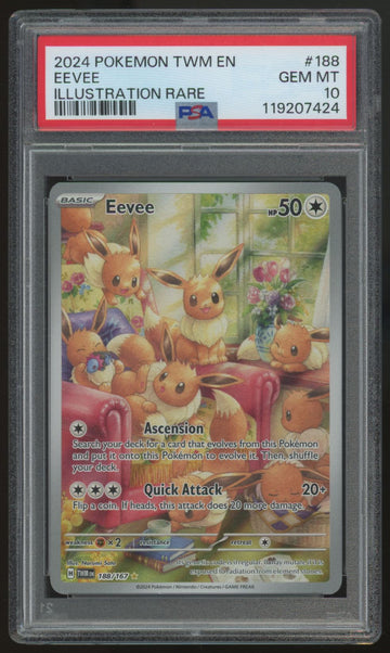 2024 Pokemon Eevee Twilight Masquerade Illustration Rare #188 PSA 10 (C)