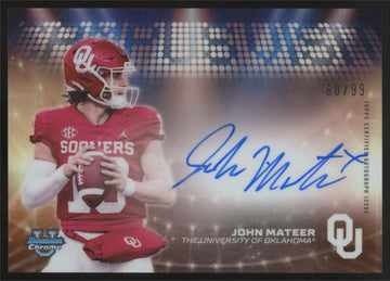 2025 Bowman Chrome University John Mateer Campus Visit Auto /99 #CVA-JM