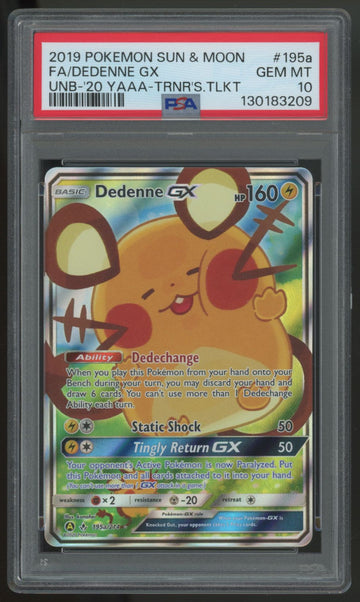 2019 Pokemon Dedenne GX Trainer Toolkit Full Alt Art #195a PSA 10 (B)