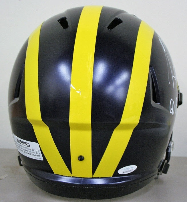 Rashan Gary Auto Michigan Wolverines Full Sized Helmet Inscribed "#3" & "Go Blue" ~ JSA Certified