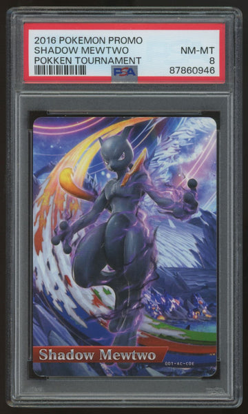 2016 Pokemon Shadow Mewtwo Pokken Tournament Promo Amiibo Card PSA 8