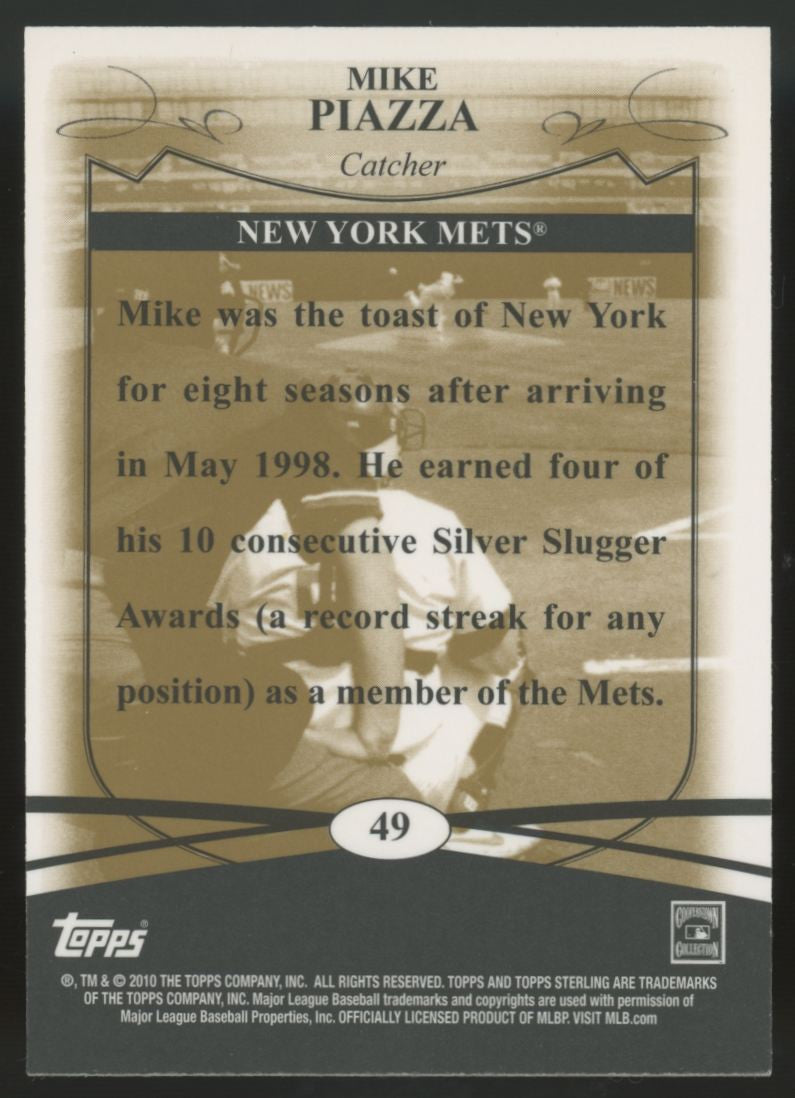 2010 Topps Sterling Mike Piazza Gold /5 #49