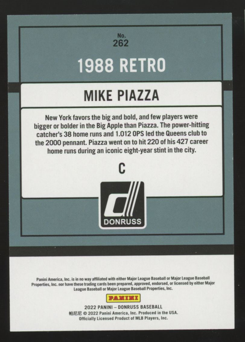 2022 Panini Donruss Mike Piazza 1988 Retro Press Proof /5 #262