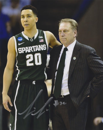 Travis Trice 11x14" Autographed Photo w/ Tom Izzo Michigan State Spartans NCAA