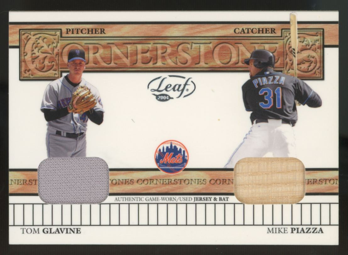 2004 Leaf Mike Piazza/Tom Glavine Cornerstones Dual Patch /50 #CS-6