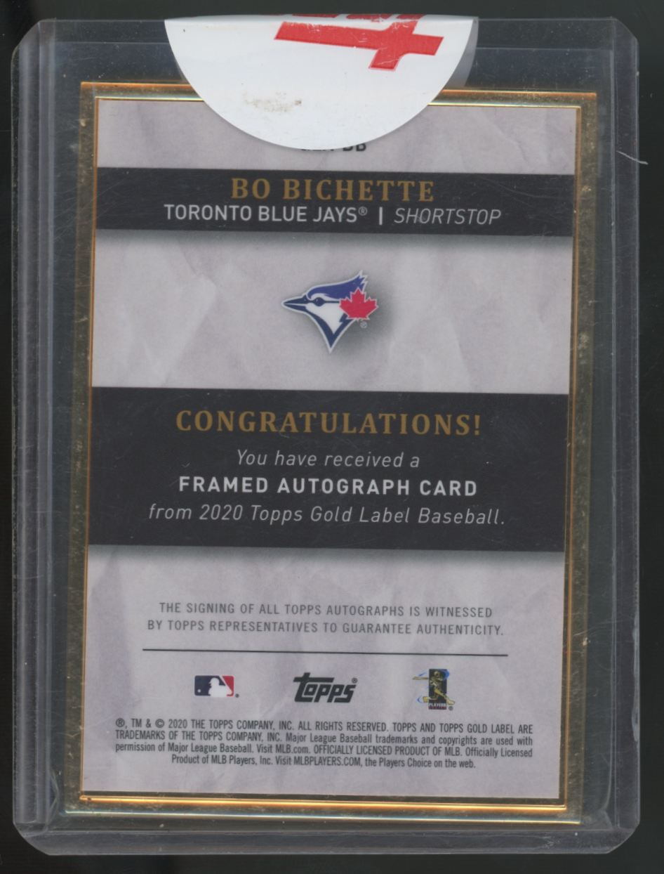 2020 Topps Gold Label Bo Bichette RC Framed Auto #GLA-BB