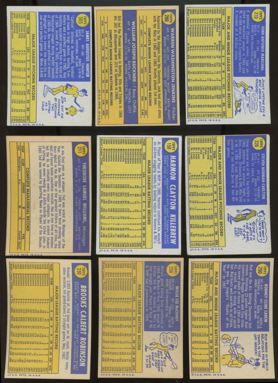 1970 Topps Baseball Complete Set (720) VG-EX Overall