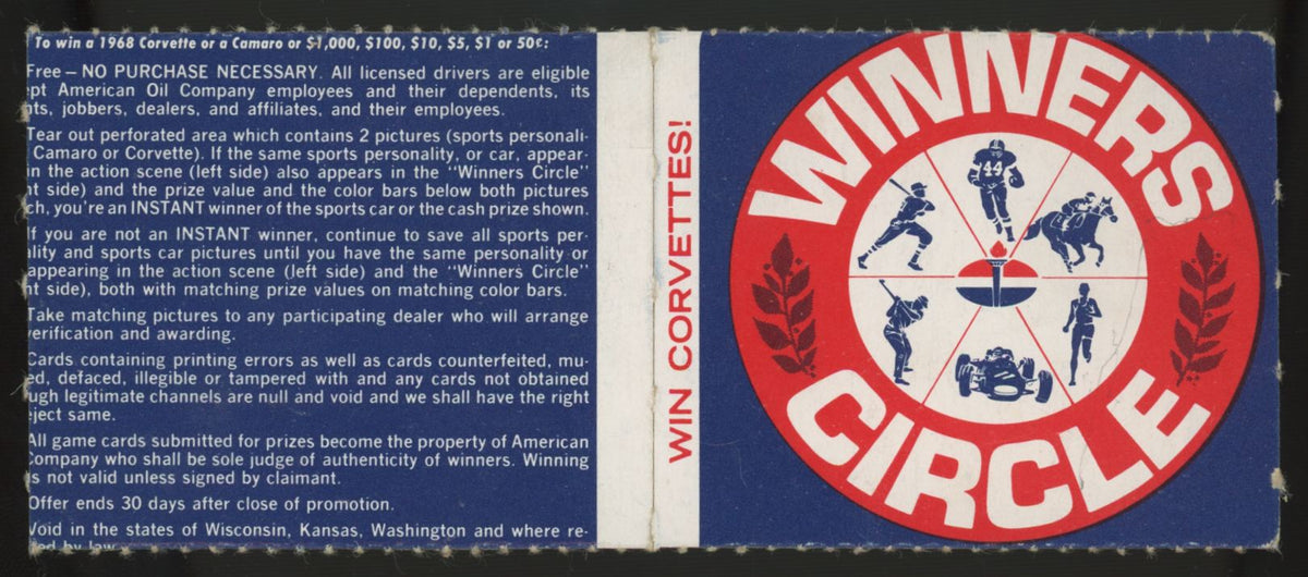 1968 American Oil Bart Starr / Gay Brewer Winner's Circle Panel
