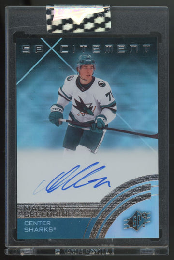2024-25 Upper Deck Clear Cut Macklin Celebrini RC SPXcitement Auto #SXA-MC