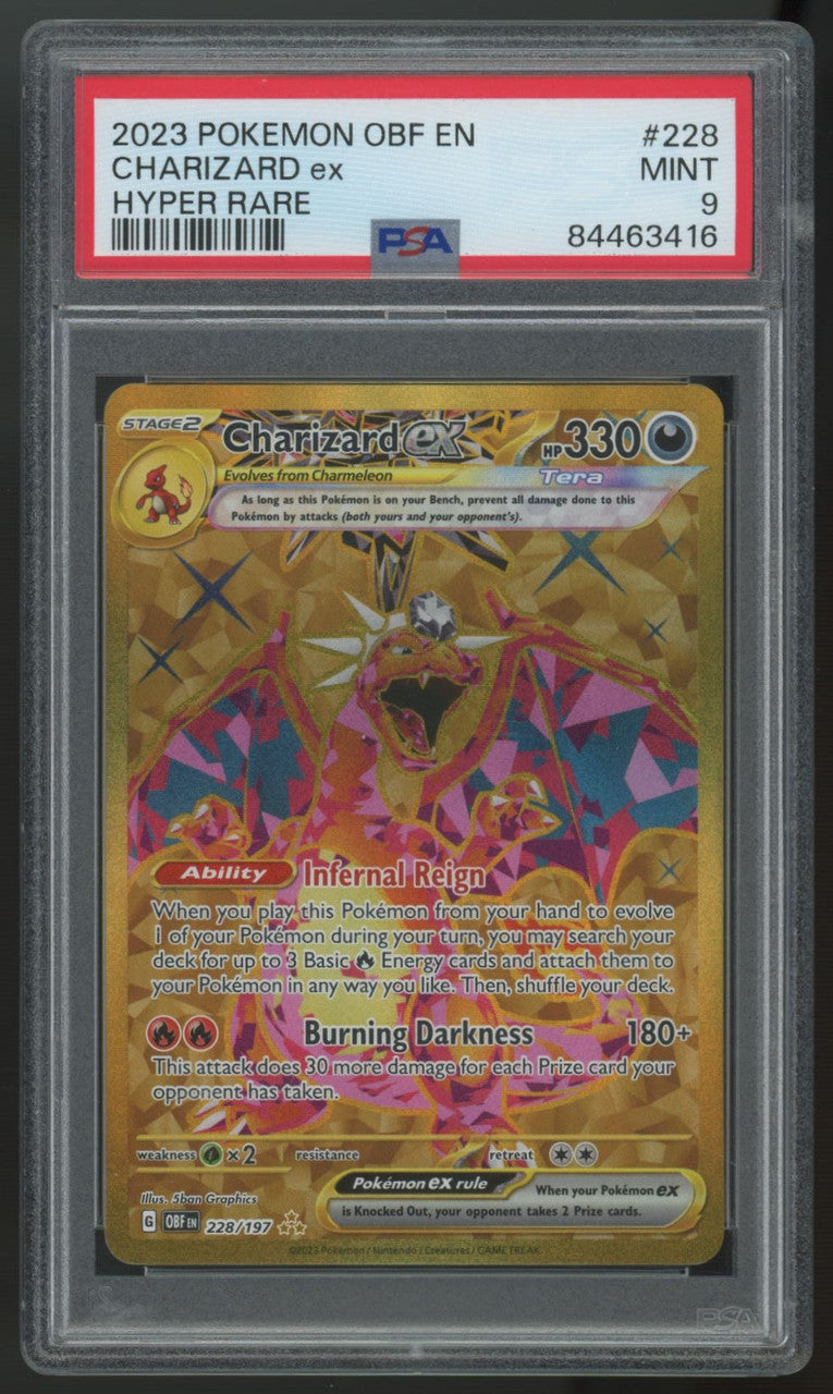 2023 Pokemon Charizard ex Obsidian Flames Hyper Rare #228 PSA 9