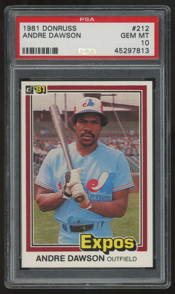 1981 Donruss Andre Dawson #212 PSA 10