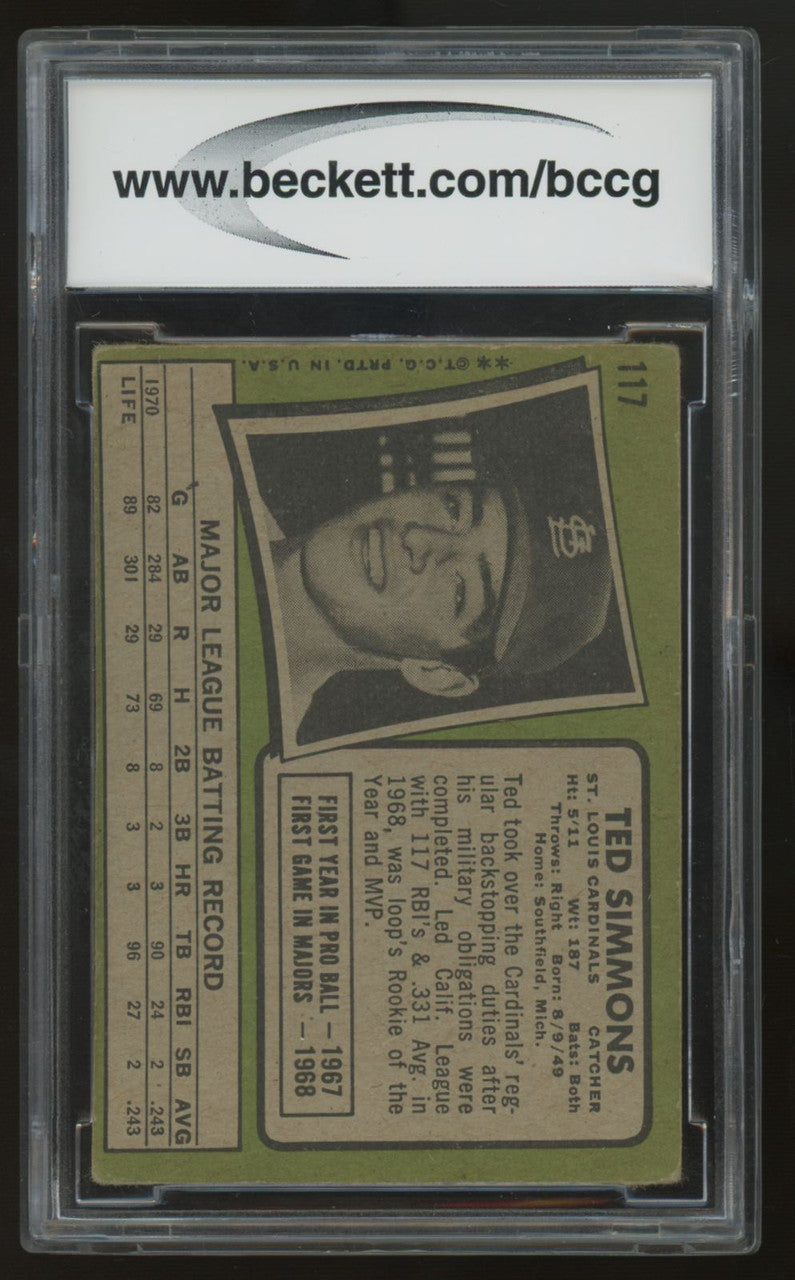 1971 Topps Ted Simmons RC #117 BCCG 7