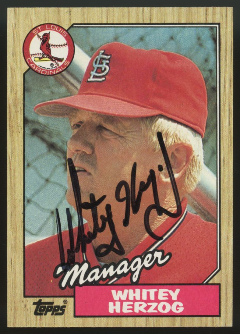 1987 Topps Whitey Herzog #243 Signed Autographed Card JSA