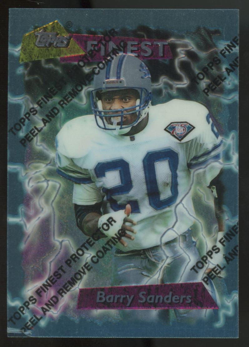 1995 Topps Finest Barry Sanders With Coating #250 "A"