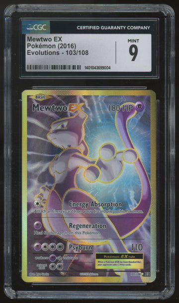 2016 Pokemon Mewtwo EX Evolutions Holo #103 CGC 9