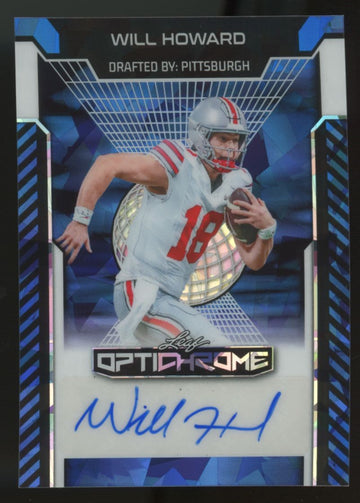 2025 Leaf Optichrome Will Howard Blue Ice Auto /3 #BA-WH1